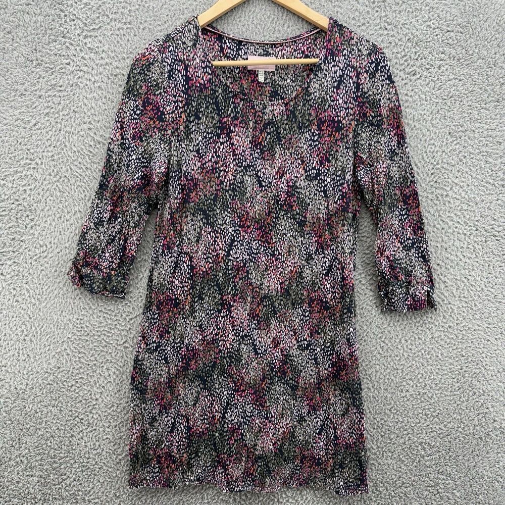 JOULES Hayden Womens 8 Round Neck Jersey Tunic Top Midi‎ Dress Spotted Floral